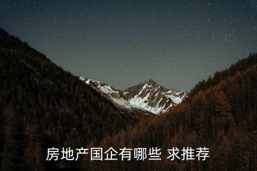 房地產(chǎn)國企有哪些 求推薦