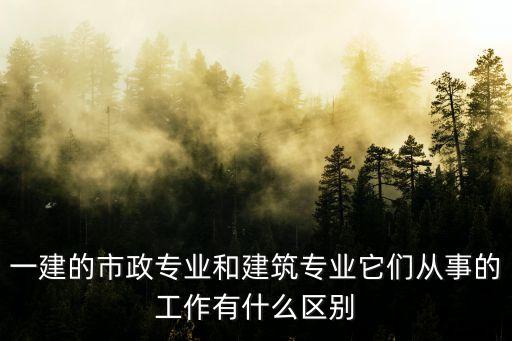一建的市政專業(yè)和建筑專業(yè)它們從事的工作有什么區(qū)別