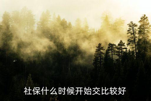 什么時候交社保，社保什么時候開始交比較好