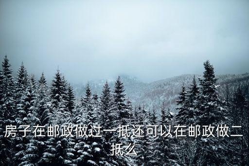 二抵，房子在郵政做過一抵還可以在郵政做二抵么
