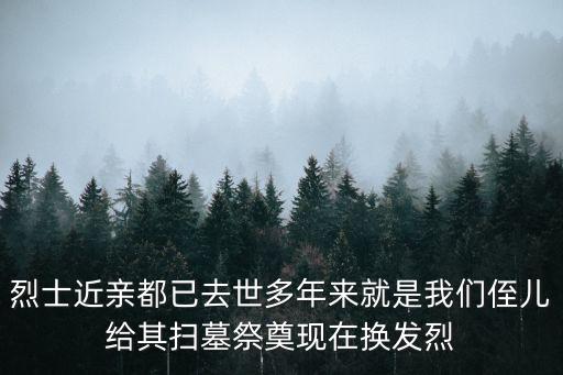 烈士近親都已去世多年來就是我們侄兒給其掃墓祭奠現(xiàn)在換發(fā)烈