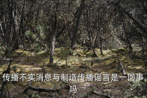 傳播不實消息與制造傳播謠言是一回事嗎
