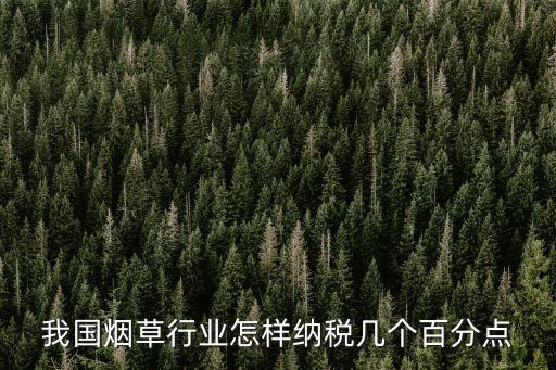我國煙草行業(yè)怎樣納稅幾個百分點