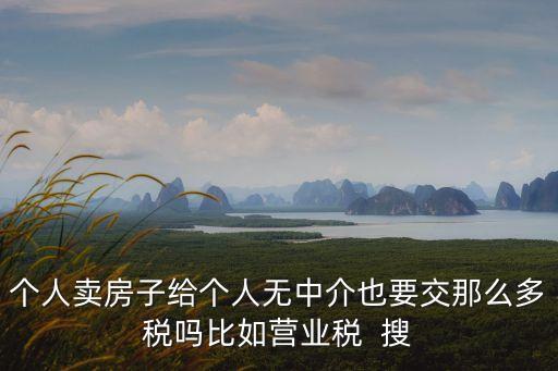 個(gè)人賣(mài)房子給個(gè)人無(wú)中介也要交那么多稅嗎比如營(yíng)業(yè)稅  搜