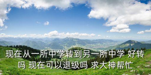 現(xiàn)在從一所中學轉(zhuǎn)到另一所中學 好轉(zhuǎn)嗎 現(xiàn)在可以退級嗎 求大神幫忙