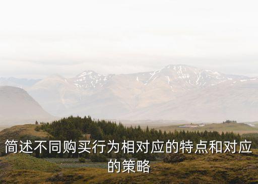 簡述不同購買行為相對應(yīng)的特點(diǎn)和對應(yīng)的策略