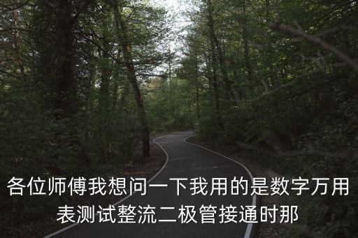 各位師傅我想問一下我用的是數(shù)字萬用表測試整流二極管接通時那