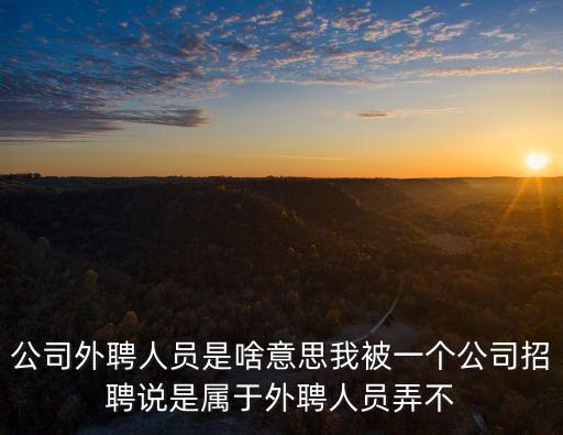 公司外聘人員是啥意思我被一個(gè)公司招聘說(shuō)是屬于外聘人員弄不