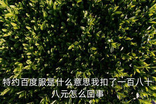 特約服務(wù)，特約百度服是什么意思我扣了一百八十八元怎么回事