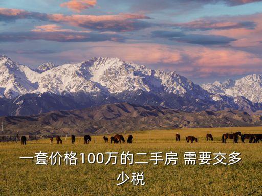 一套價格100萬的二手房 需要交多少稅