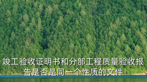 竣工驗收證明書和分部工程質(zhì)量驗收報告是否是同一個性質(zhì)的文件