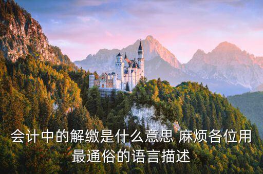 會計中的解繳是什么意思 麻煩各位用最通俗的語言描述