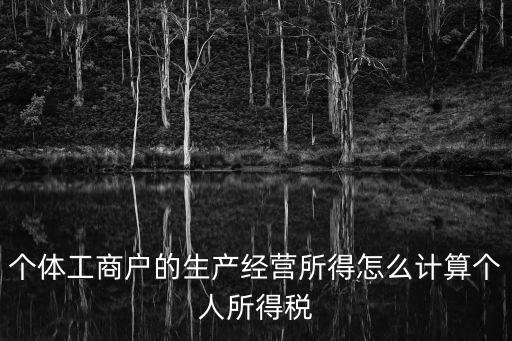 個體工商戶的生產(chǎn)經(jīng)營所得怎么計算個人所得稅