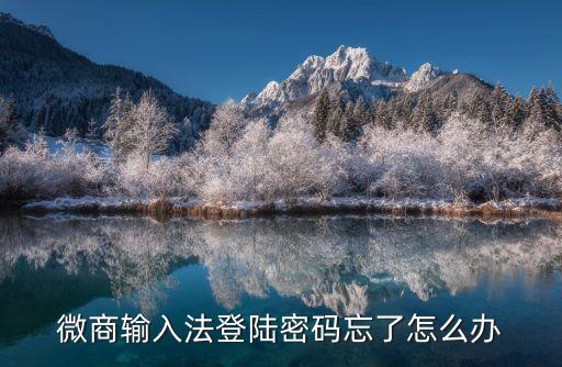 微商輸入法登陸密碼忘了怎么辦