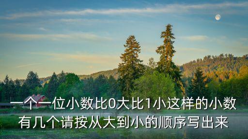 一個(gè)一位小數(shù)比0大比1小這樣的小數(shù)有幾個(gè)請(qǐng)按從大到小的順序?qū)懗鰜?lái)
