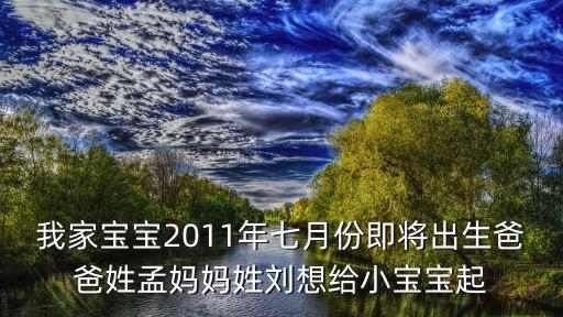 我家寶寶2011年七月份即將出生爸爸姓孟媽媽姓劉想給小寶寶起