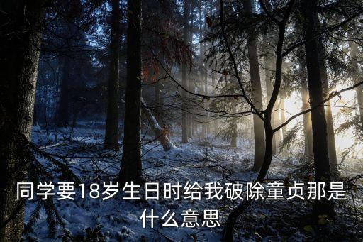 同學要18歲生日時給我破除童貞那是什么意思