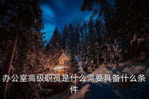 辦公室高級職員是什么需要具備什么條件