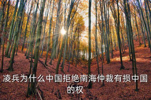 凌兵為什么中國拒絕南海仲裁有損中國的權(quán)