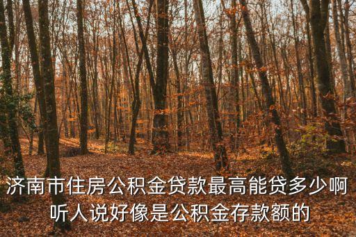 濟(jì)南公積金貸款額度，濟(jì)南市住房公積金貸款最高能貸多少啊 聽人說好像是公積金存款額的
