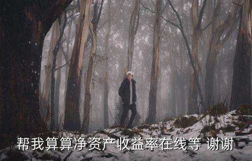 幫我算算凈資產(chǎn)收益率在線等 謝謝