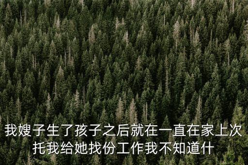我嫂子生了孩子之后就在一直在家上次托我給她找份工作我不知道什