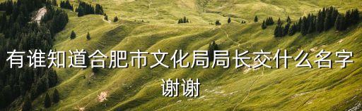 有誰(shuí)知道合肥市文化局局長(zhǎng)交什么名字謝謝