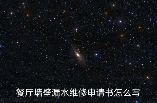 餐廳墻壁漏水維修申請書怎么寫