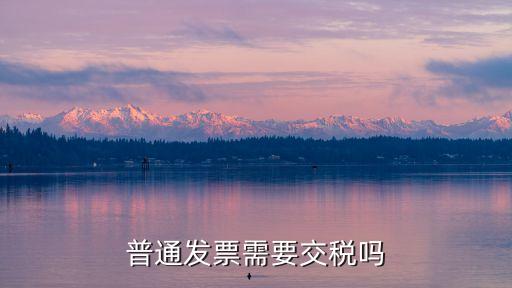 普通發(fā)票需要交稅嗎