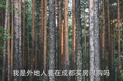 我是外地人要在成都買房限購嗎