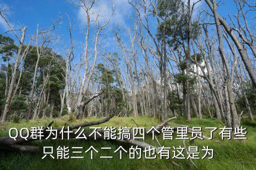 QQ群為什么不能搞四個管里員了有些只能三個二個的也有這是為