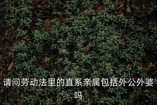姥姥算直系親屬嗎，請問勞動法里的直系親屬包括外公外婆嗎