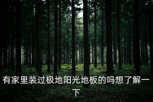 極地陽光，極地陽光自發(fā)熱地板會不會有什么危害氣體