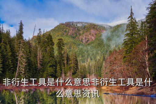 非衍生工具，衍生工具和非衍生工具什么意思怎么區(qū)分