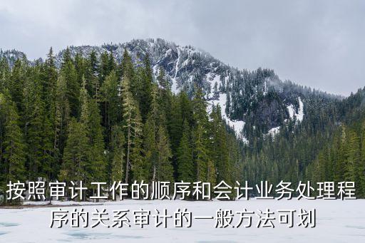 審計(jì)方式，按照審計(jì)工作的順序和會計(jì)業(yè)務(wù)處理程序的關(guān)系審計(jì)的一般方法可劃