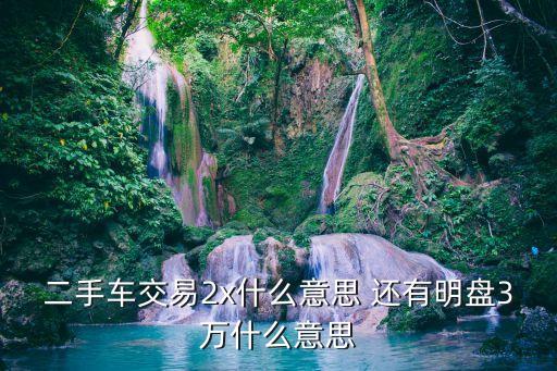 二手車交易2x什么意思 還有明盤3萬什么意思