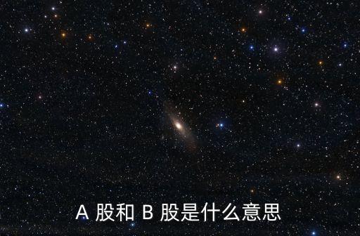 A 股和 B 股是什么意思