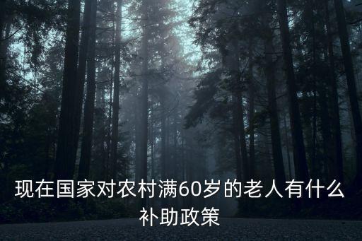 現(xiàn)在國家對農(nóng)村滿60歲的老人有什么補(bǔ)助政策