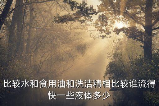 比較水和食用油和洗潔精相比較誰流得快一些液體多少