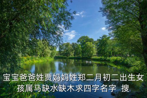 寶寶爸爸姓賈媽媽姓鄭二月初二出生女孩屬馬缺水缺木求四字名字  搜