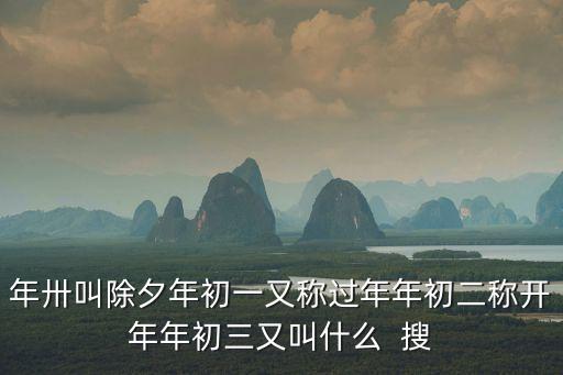 年卅叫除夕年初一又稱過(guò)年年初二稱開年年初三又叫什么  搜