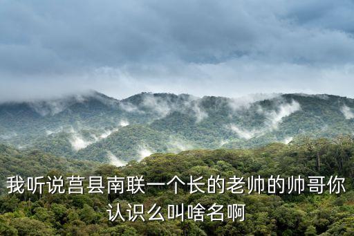 我聽說莒縣南聯(lián)一個長的老帥的帥哥你認(rèn)識么叫啥名啊