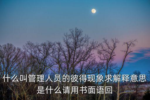 彼得現(xiàn)象，什么叫管理人員的彼得現(xiàn)象求解釋意思是什么請(qǐng)用書面語回