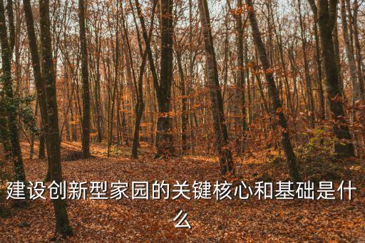 建設(shè)創(chuàng)新型家園的關(guān)鍵核心和基礎(chǔ)是什么