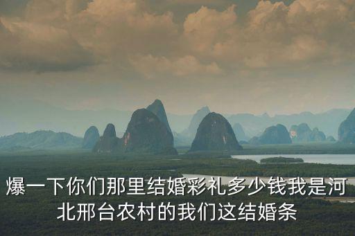 爆一下你們那里結(jié)婚彩禮多少錢我是河北邢臺農(nóng)村的我們這結(jié)婚條