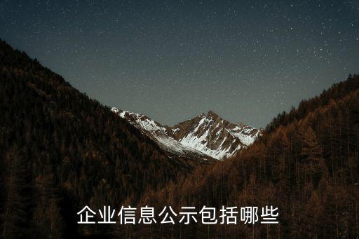 工商信息公示，企業(yè)信息公示包括哪些