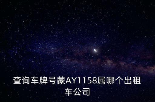 查詢車牌號蒙AY1158屬哪個出租車公司
