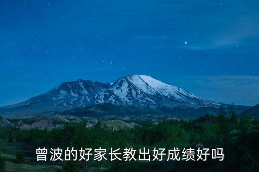 曾波，曾波的好家長教出好成績好嗎