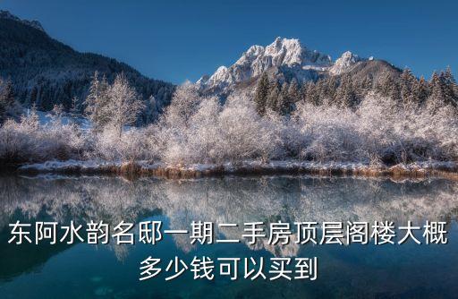 東阿水韻名邸一期二手房頂層閣樓大概多少錢可以買到