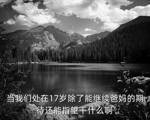 當(dāng)我們處在17歲除了能繼續(xù)爸媽的期待還能指望干什么啊